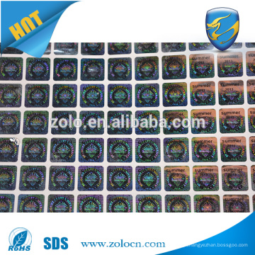Etiqueta de Holograma 3d Custom Custom de PET de ZOLO, Embalagem e impressão